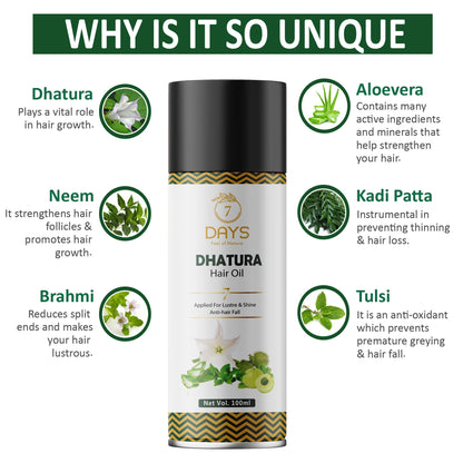 7Days Organic Dhatura Hair Oil - 100 ml