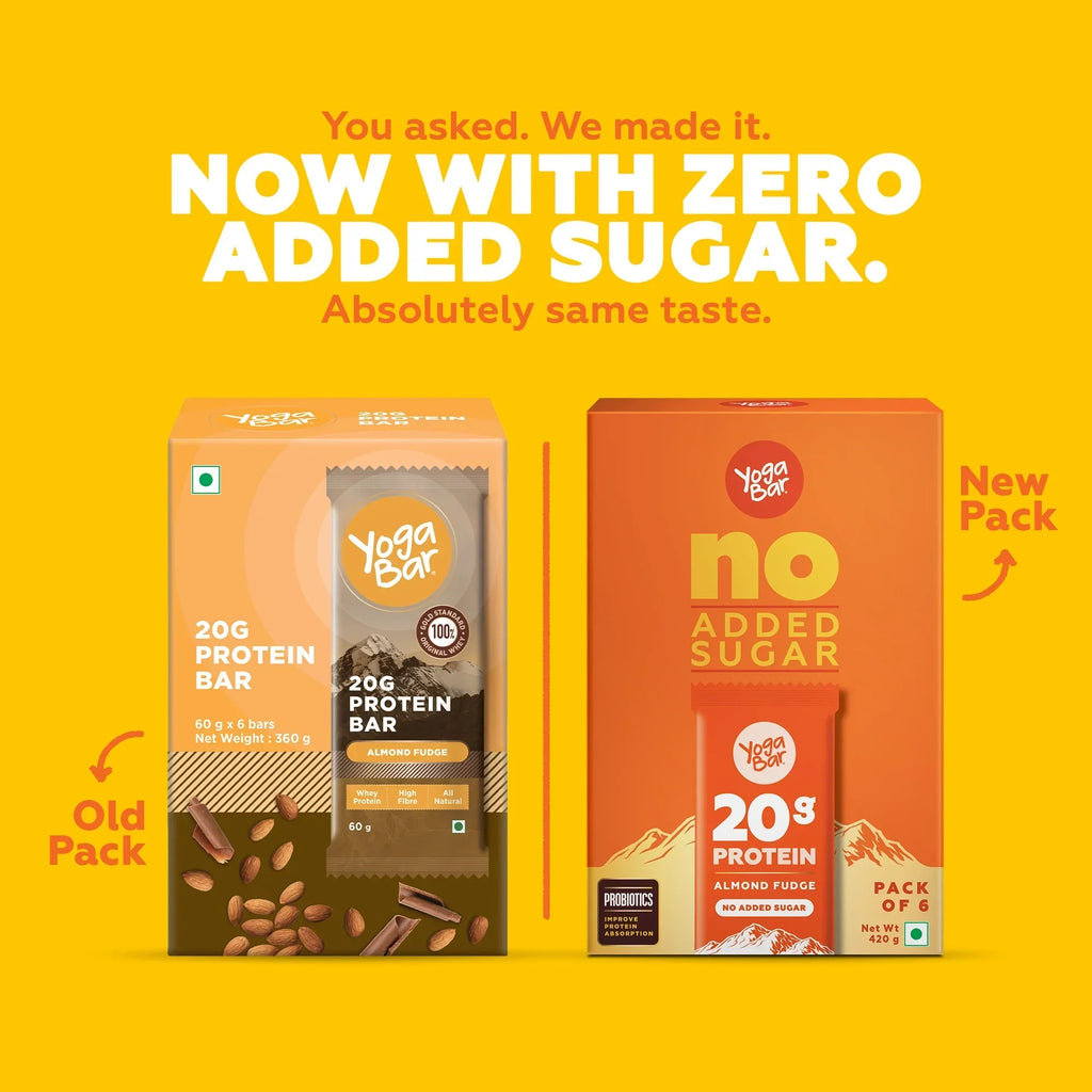 Yogabar Almond Fudge 20g Protein Bar - 420 gms