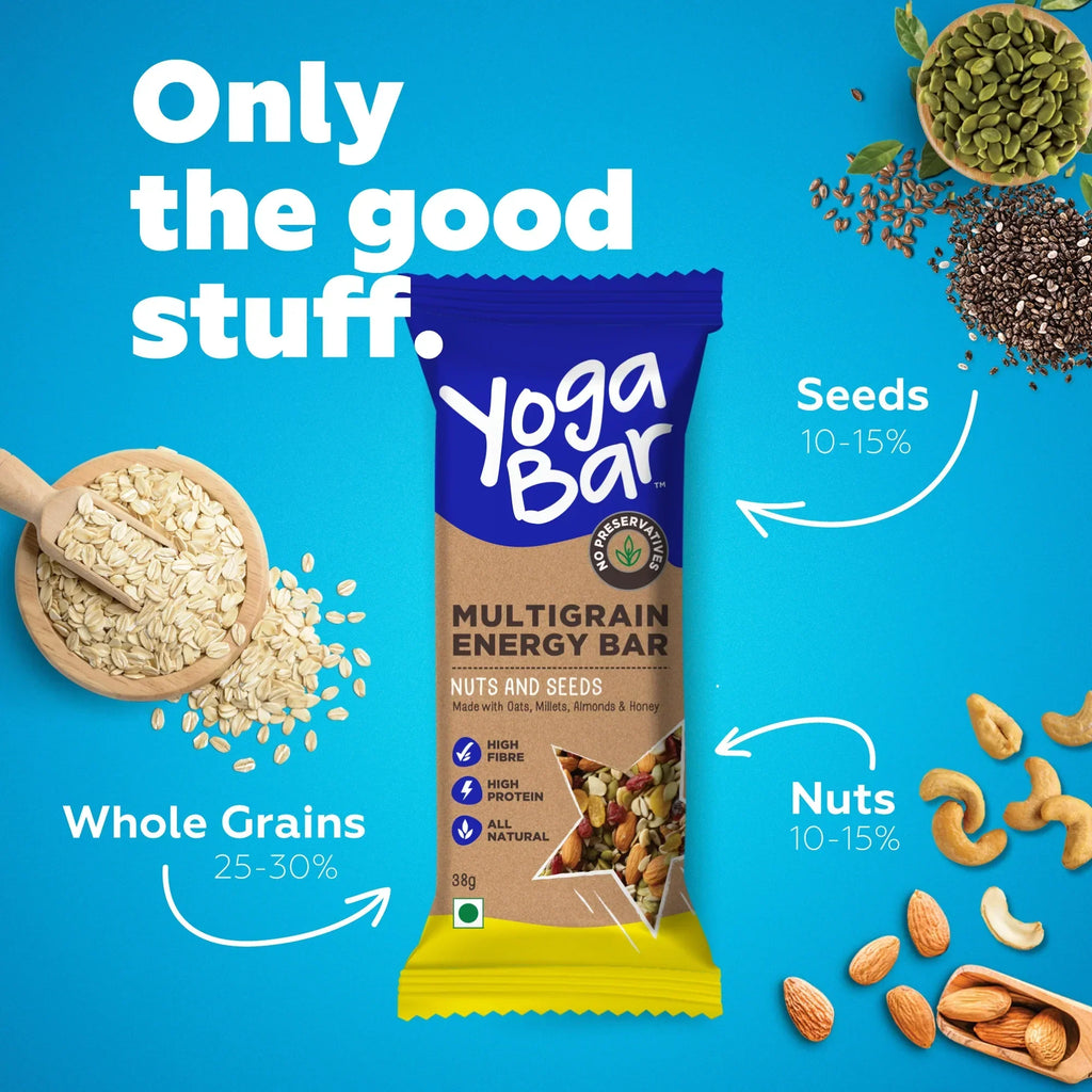 Yogabar Variety Pack Energy Bar Pack of 6 - 228 gms
