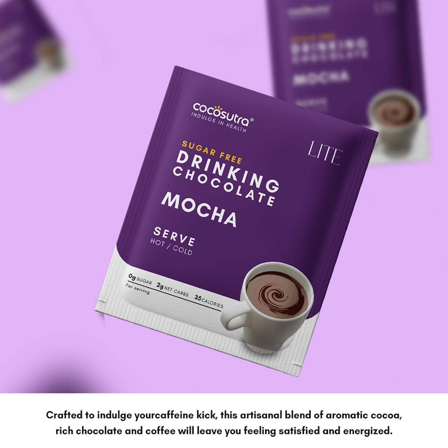 Cocosutra  Mocha Sugar Free Drinking Chocolate Hamper 20 pack - 400 gms