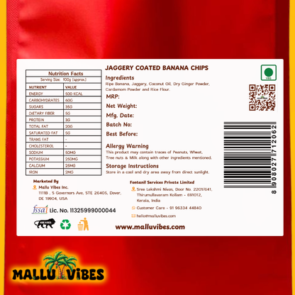 Mallu Vibes Jaggery Coated Banana Chips