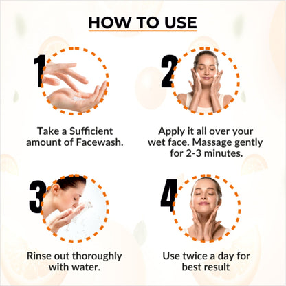 Dr.Sakhiya Vitamin C Face Wash Daily Glowing and Brightening Cleanser with Antioxidants