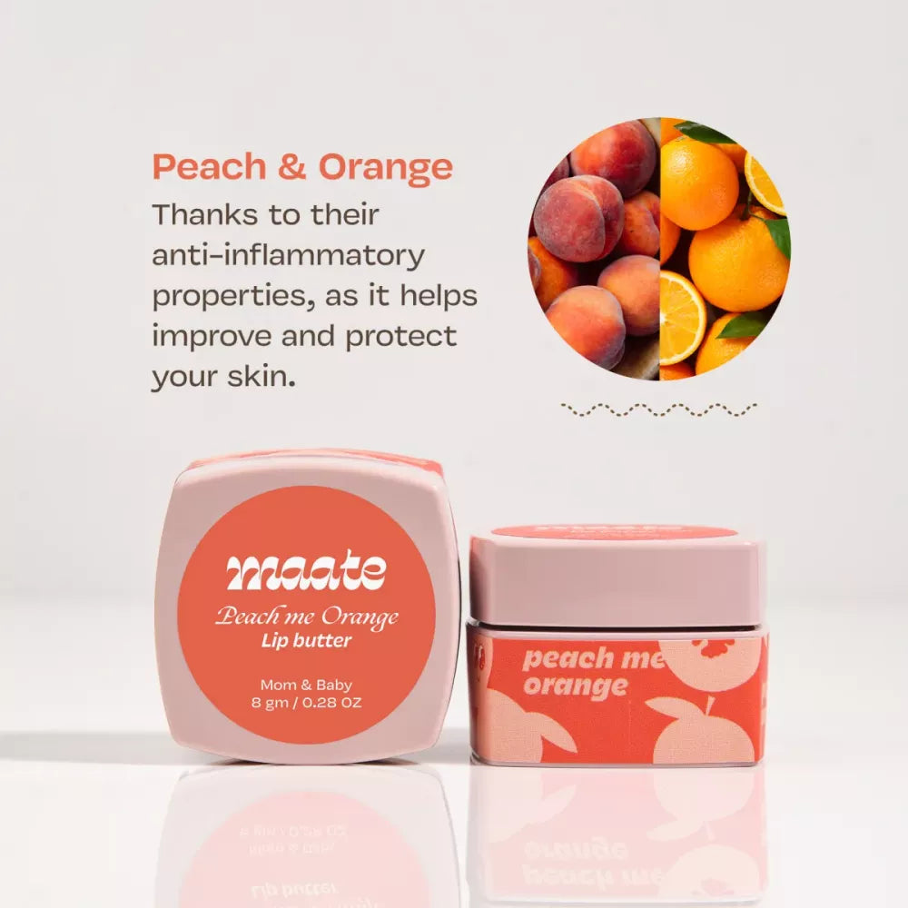 Maate Peach Me Orange Lip Butter - 8 gms (Pack of 2)