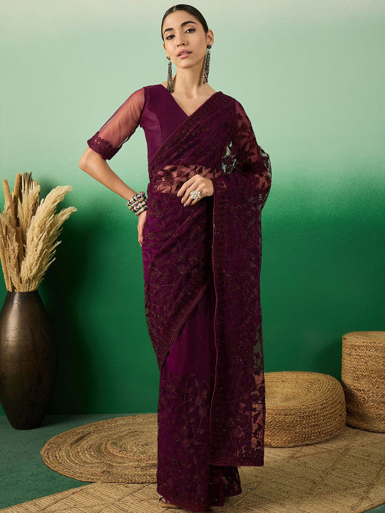 Sangria Embroidered Saree