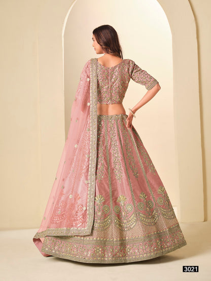 Anaita Pink Art Silk Lehenga Choli With Heavy Embroidery Work