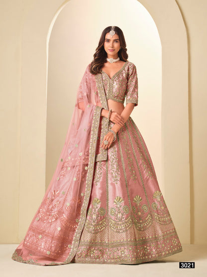 Anaita Pink Art Silk Lehenga Choli With Heavy Embroidery Work