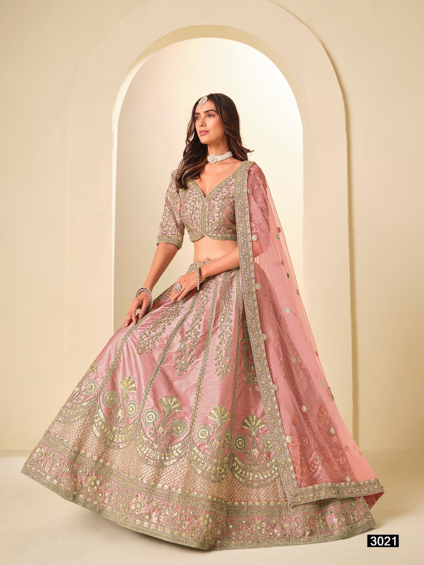 Anaita Pink Art Silk Lehenga Choli With Heavy Embroidery Work