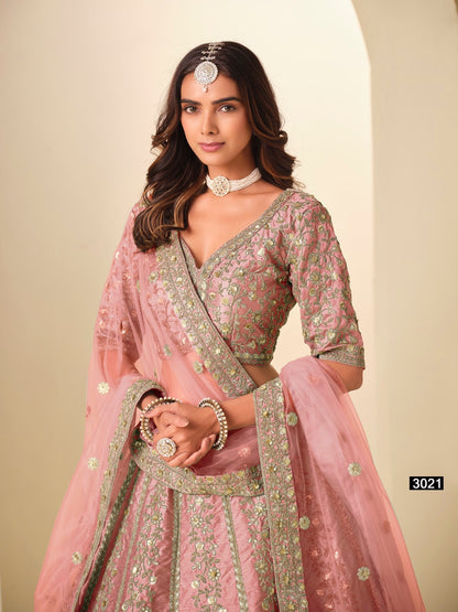 Anaita Pink Art Silk Lehenga Choli With Heavy Embroidery Work