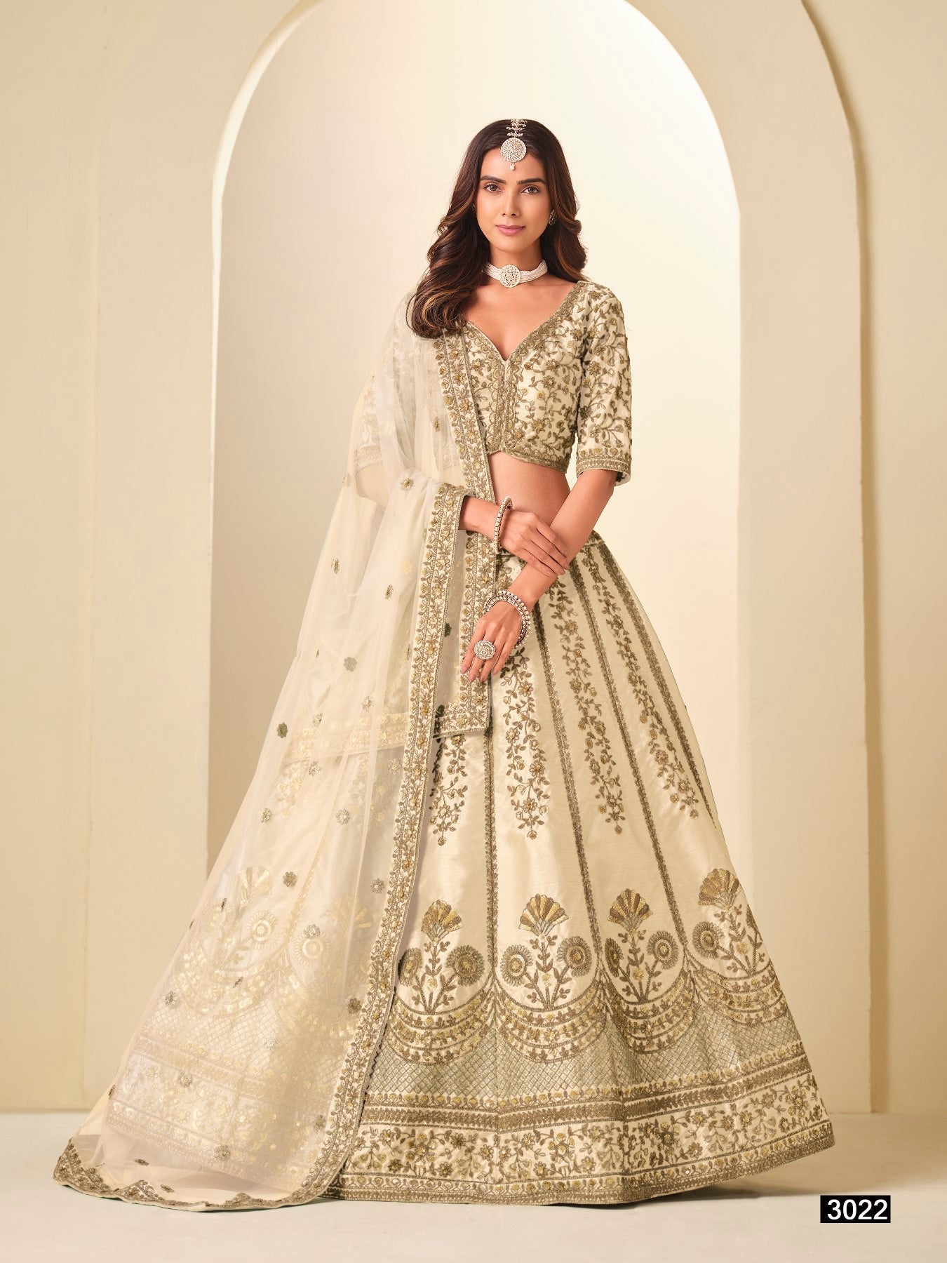 Anaita White Art Silk Lehenga Choli With Heavy Embroidery Work