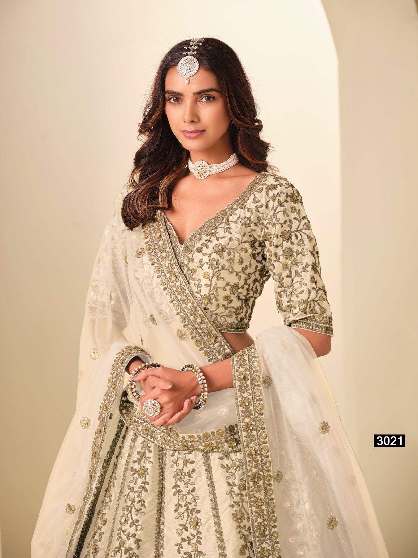 Anaita White Art Silk Lehenga Choli With Heavy Embroidery Work