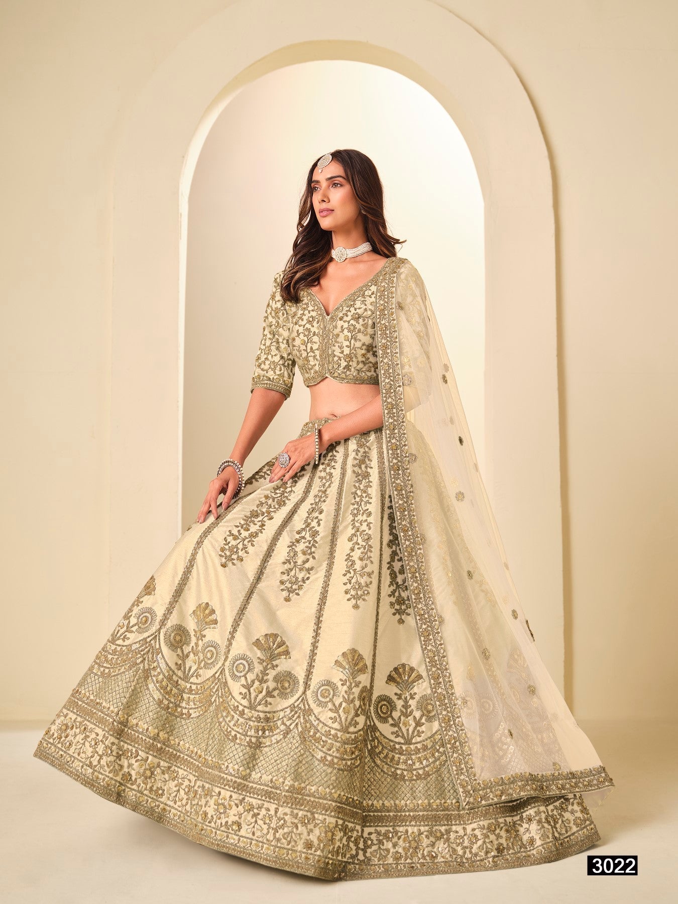 Anaita White Art Silk Lehenga Choli With Heavy Embroidery Work