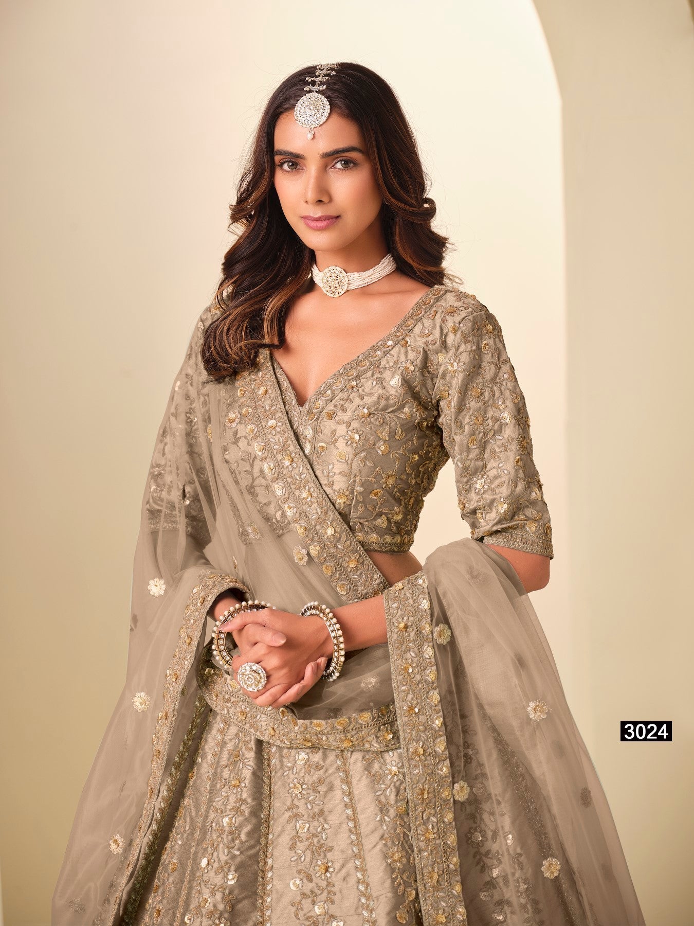Anaita Brown Art Silk Lehenga Choli With Heavy Embroidery Work