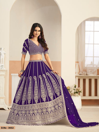 Anaita Violet Faux Georgette Lehenga Choli With Sequence Work