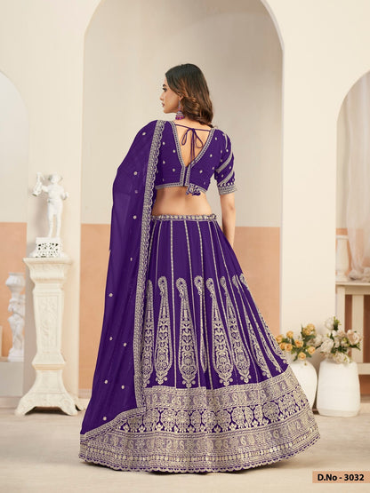 Anaita Violet Faux Georgette Lehenga Choli With Sequence Work