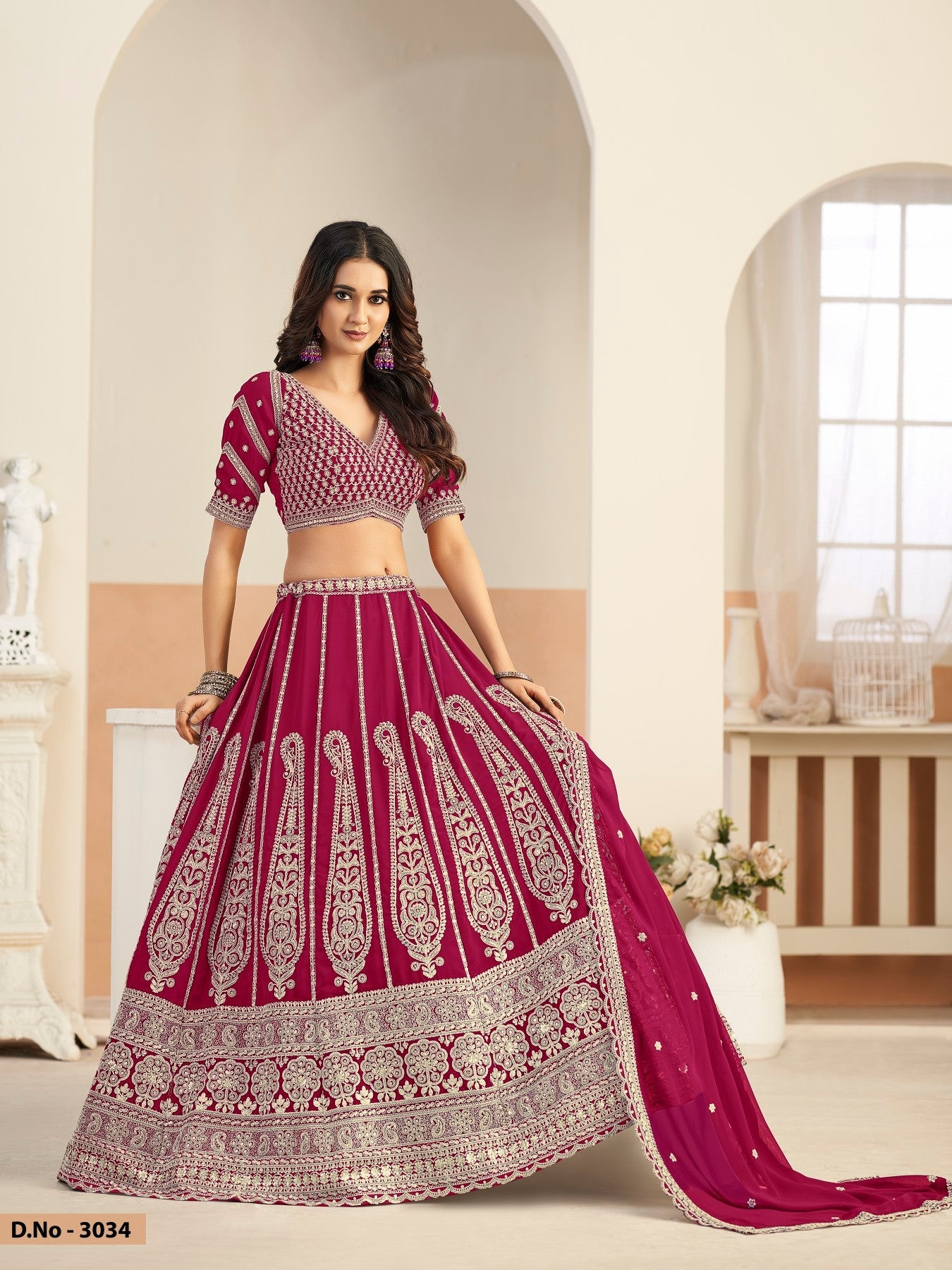Anita Rani Pink Faux Georgette Lehenga Choli With Sequence Work