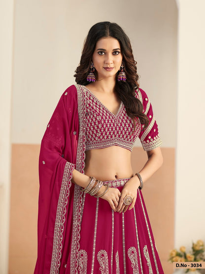 Anita Rani Pink Faux Georgette Lehenga Choli With Sequence Work