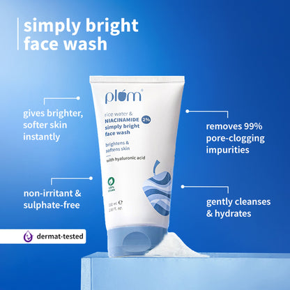 Plum E-Luminence Cleansing Balm and 2% Niacinamide and Rice Water Face Wash