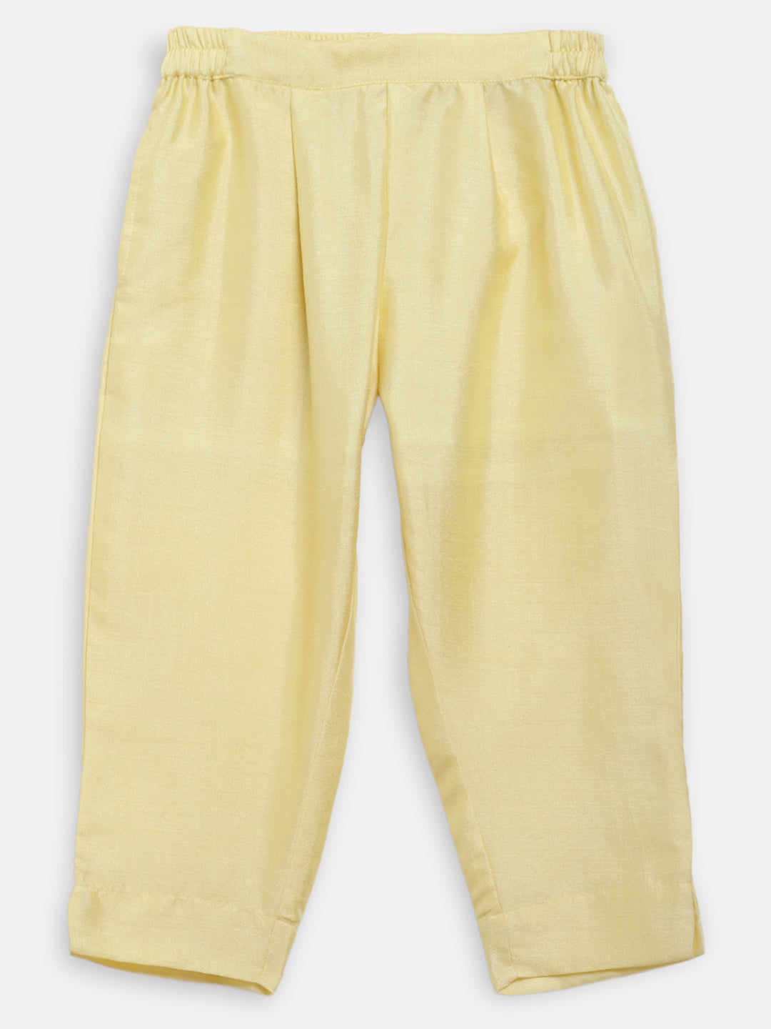 Ahalyaa Yellow Poly Silk Straight Kurta Sets