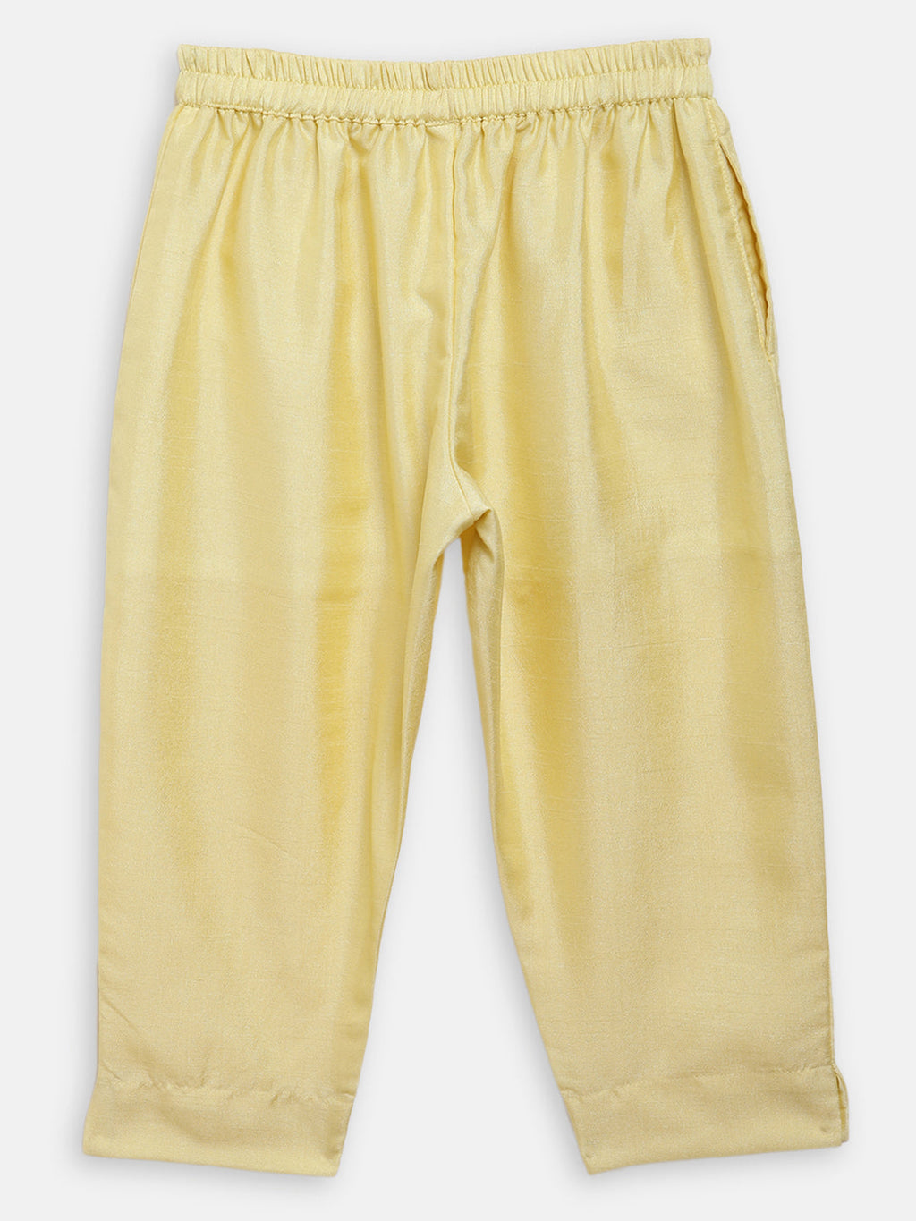 Ahalyaa Yellow Poly Silk Straight Kurta Sets