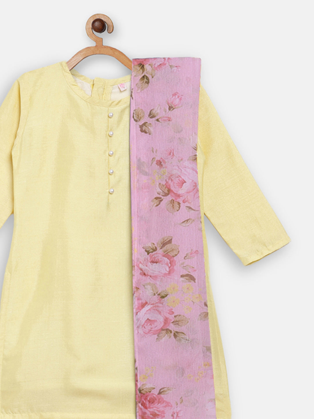 Ahalyaa Yellow Poly Silk Straight Kurta Sets
