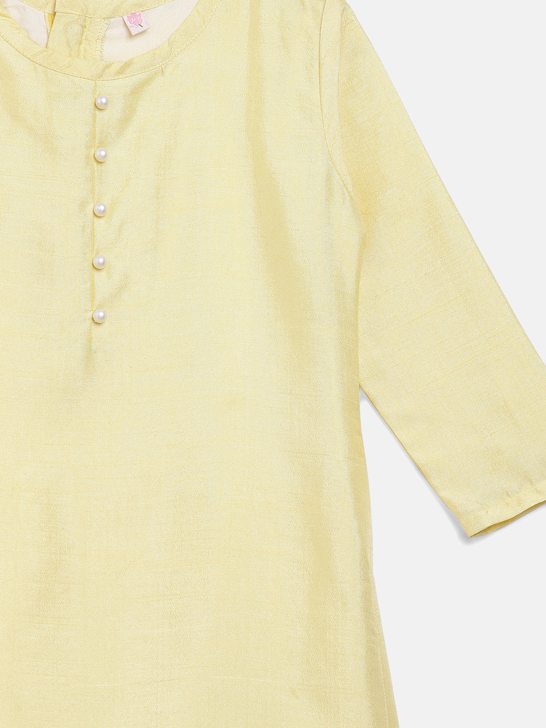 Ahalyaa Yellow Poly Silk Straight Kurta Sets