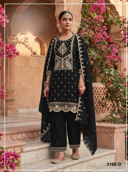 Anaita Black Vichitra Silk Suit with Embroidery & Sequence Work