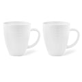 Larah by Borosil 2 Pcs Tea/coffee Orbit White Opalware Mug | 390 Ml Each