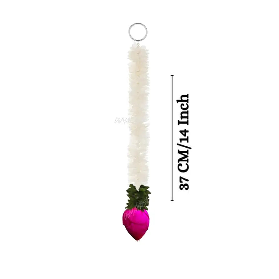 Garlands for Home Decoration Lotus Hangings Offwhite Fabric & Solawood Lotus Buds Jamsine Lotus - 6