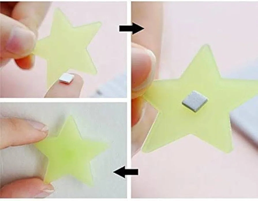 God & God's 3D Glow in The Dark Stars – 100pcs Luminous Star Stickers for Ceiling & Wall Adhesive Glow Stars with Moon Design 1