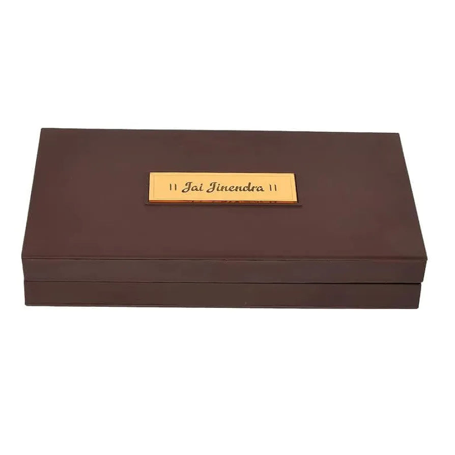 Jaipur Ace Jai Jinendra Mahavir Swami Ji Jain Gold Plated Charan Paduka Yantra With Box