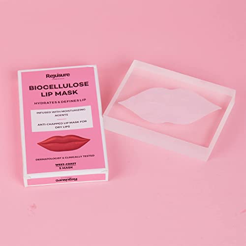 Rejusure Biocellulose Lip Mask Hydrates Lip Anti-chapped Lip Mask for Dry Lip Men & Women – 5 Masks