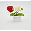 Crochet Flowers Artificial Sunflower Mushroom with Daisy Pot