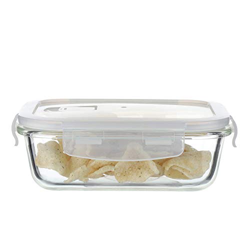 Femora Borosilicate Glass Containers for Kitchen | Storage Box for Kitchen With Air Vent Lid | Pack of 1 | 2200 Ml