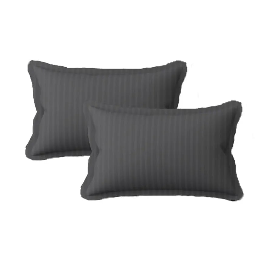 Fresh From Loom 144 TC Queen Size Flat Striped BedsheetsHotel & Home Double Bedsheet Set with 2 Pillow Covers Grey