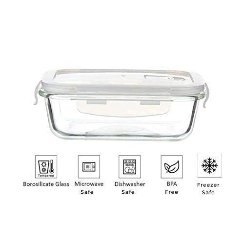 Femora Borosilicate Glass Containers for Kitchen | Storage Box for Kitchen With Air Vent Lid | Set of 3 | 400 Ml