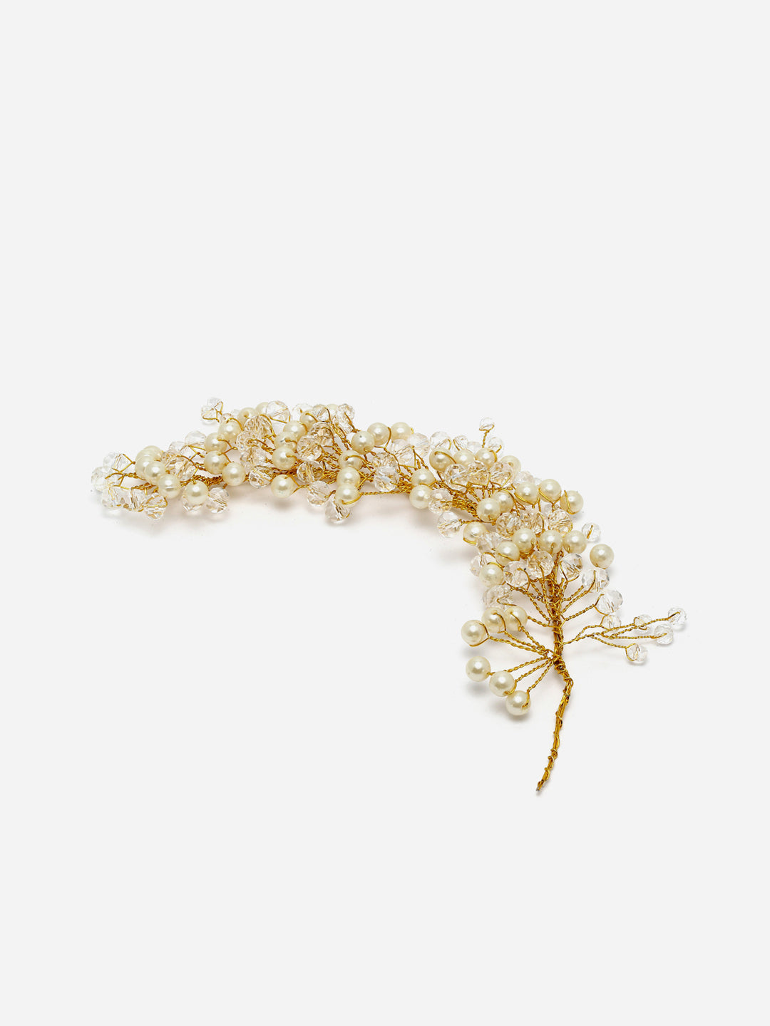 Panash Women Gold-Toned & off White Embellished Hair Accessory