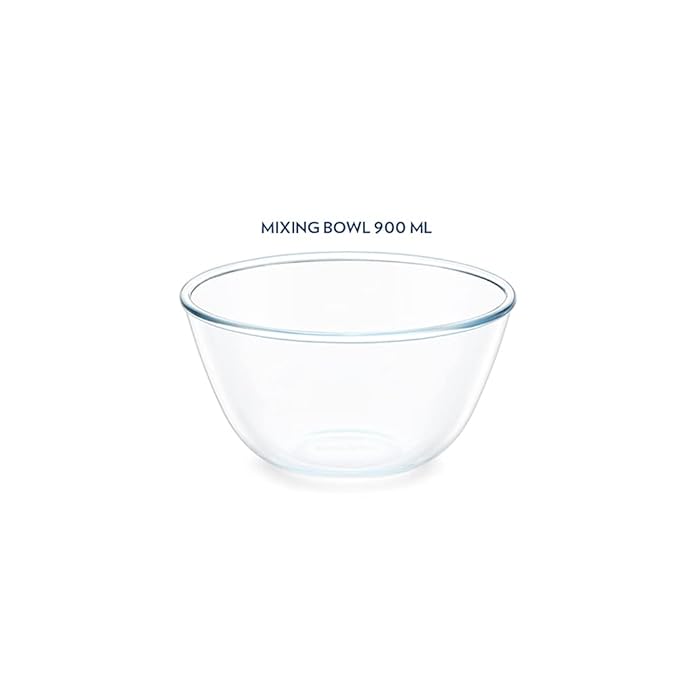 Borosil 900 ml Serving & Mixing Borosilicate Glass Bowl with Lid | Multipurpose Bowl for Kitchen & Dinning