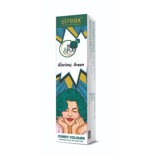 Streax Professional Hold & Play Funkey Colour - Glorious Green - 100 gms