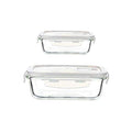 Femora Borosilicate Glass Containers for Kitchen | Storage Box for Kitchen With Air Vent Lid | Set of 2 | 1000 Ml, 1500 Ml