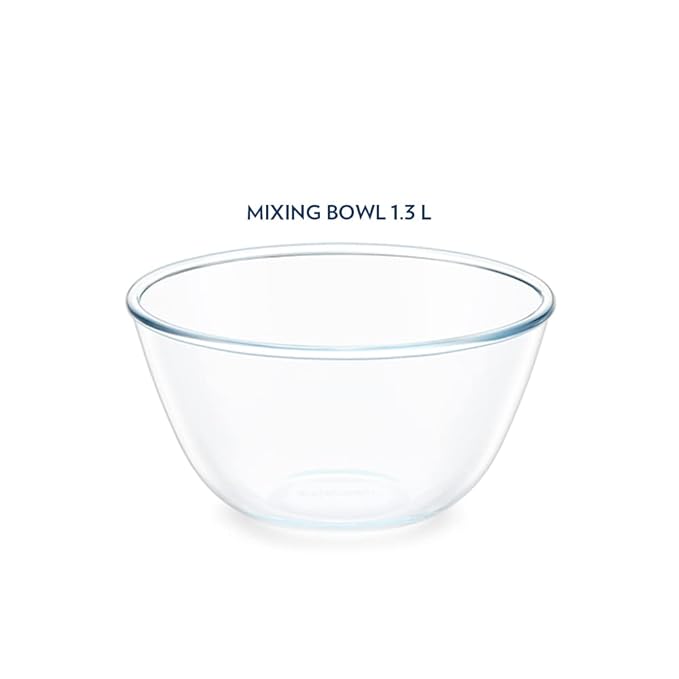 Borosil 1.3 L Serving & Mixing Bowl with Lid | Multipurpose Round Bowl for Kitchen & Dinning