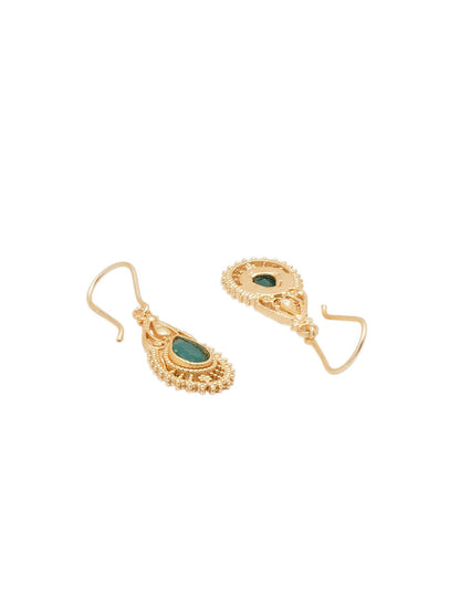 Shoshaa Green Gold-Polished Handcrafted Classic Drop Earrings