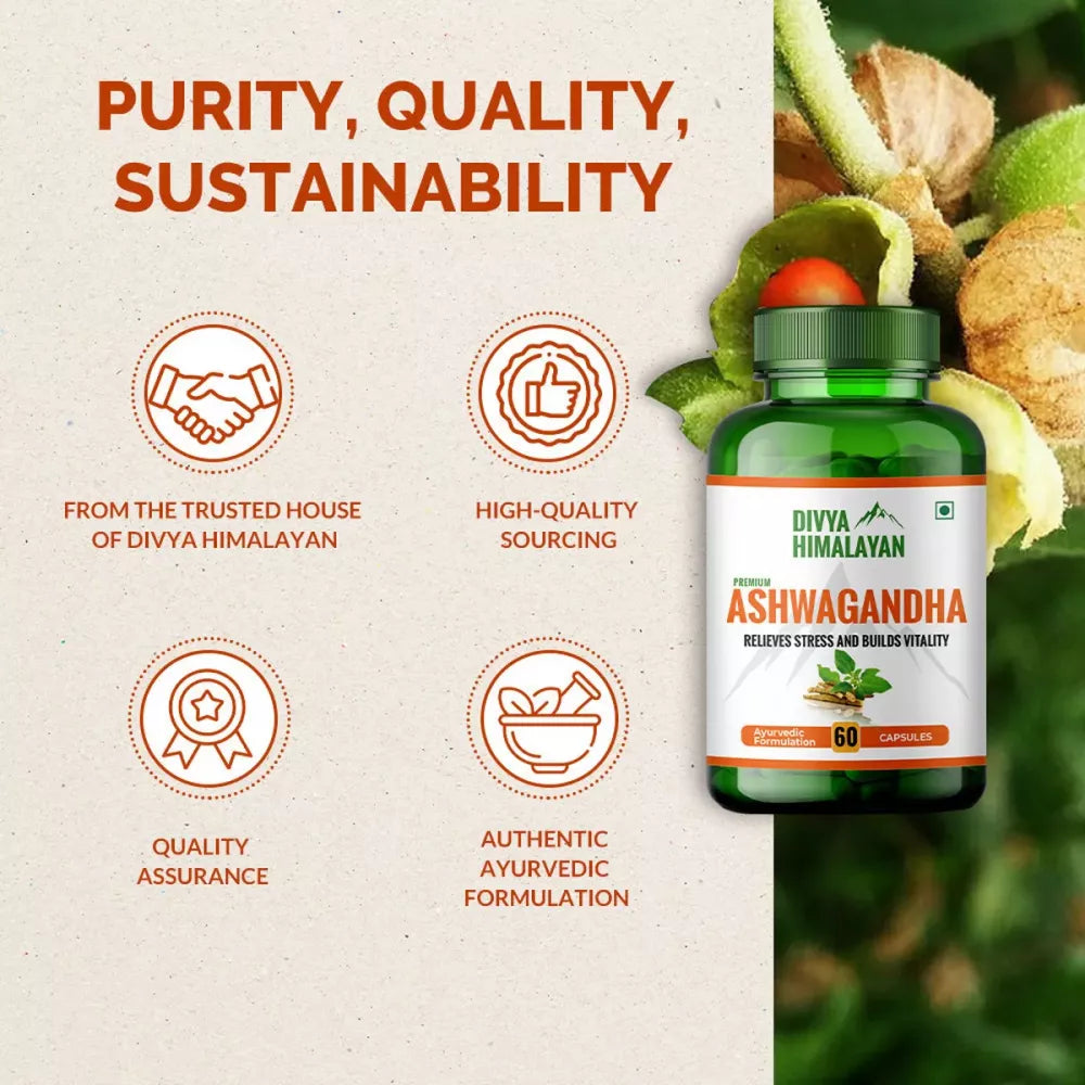 Divya Himalayan Ashwagandha 1000MG Capsule - 60 caps