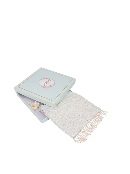 Masq Blue & Gold-Toned Embellished Embroidered Potli Clutch