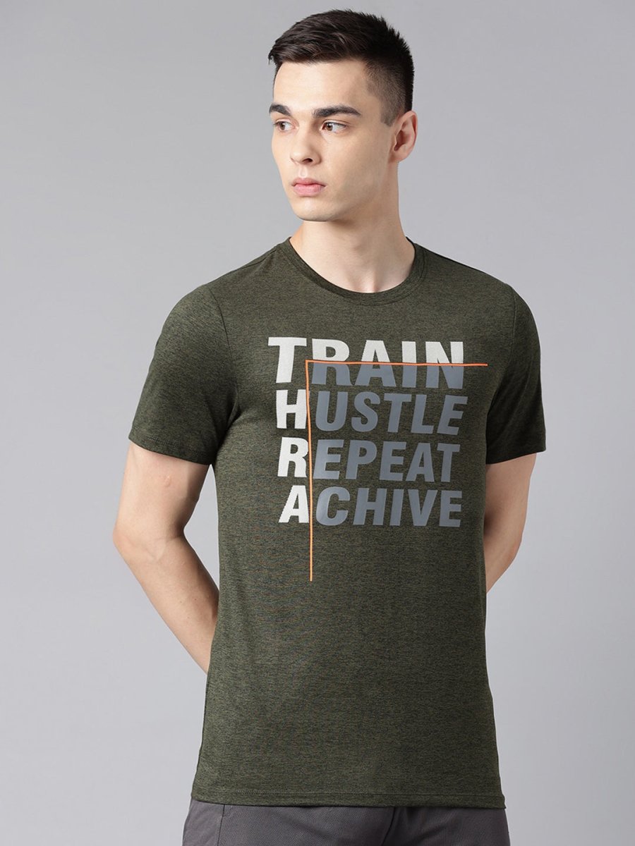 Alcis Typography Printed Dry Tech Slim Fit T-shirt