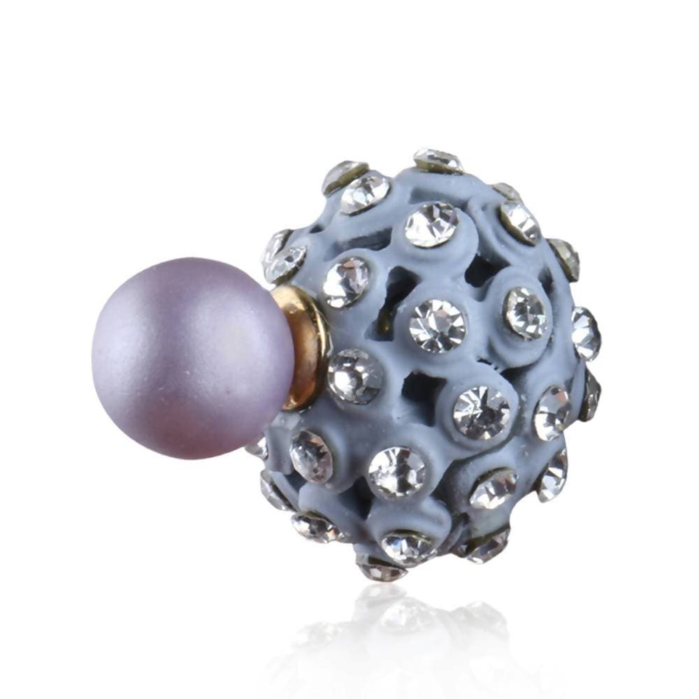 Trendoo Jewelry Gold-Polished Stylish Fancy Grey Studs