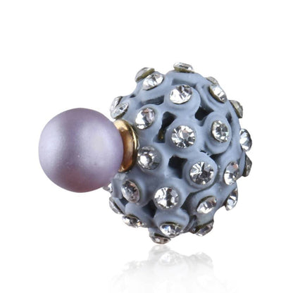 Trendoo Jewelry Gold-Polished Stylish Fancy Grey Studs