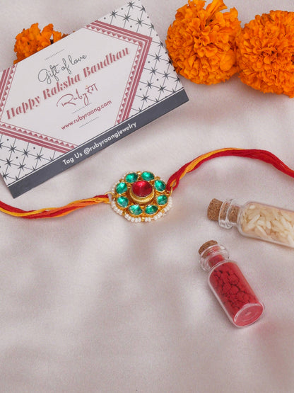Designer kundan Rakhi - Ruby Raang