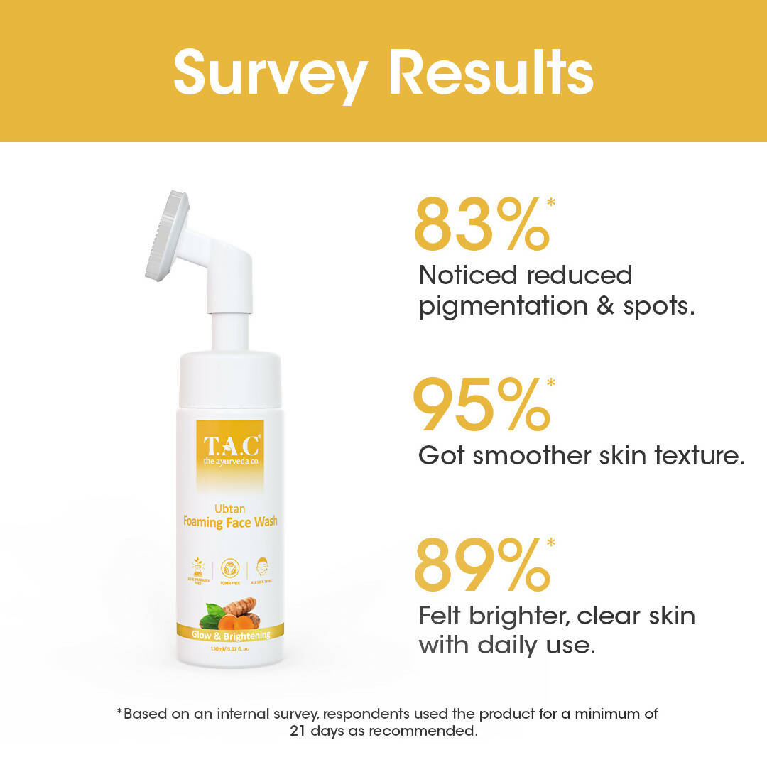 T.A.C - The Ayurveda Co. Ubtan Foaming Face Wash Tan Removal and Skin Brightening for Women & Men