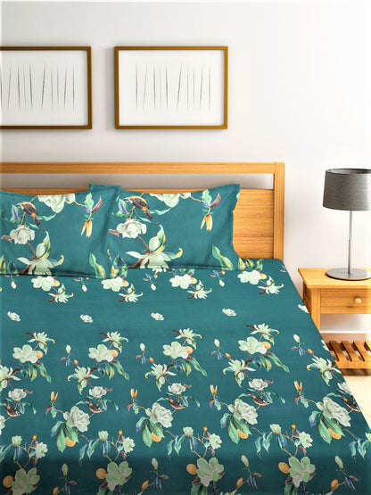 Home Sizzler Unisex Green Bedsheets