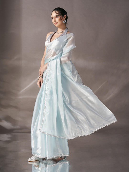 Tikhi Imli Sequinned Satin Saree
